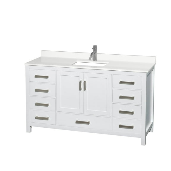 Wyndham Collection Wcs141460s-Qtz-Unsmxx Sheffield 60" Free Standing Single Basin Vanity