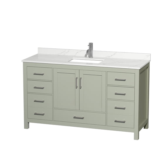 Wyndham Collection Wcs141460s-Qtz-Unsmxx Sheffield 60" Free Standing Single Basin Vanity