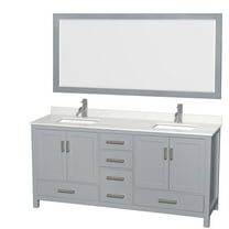 Wyndham Collection Wcs141472d-Qtz-Unsm70 Sheffield 72" Free Standing Double Basin Vanity