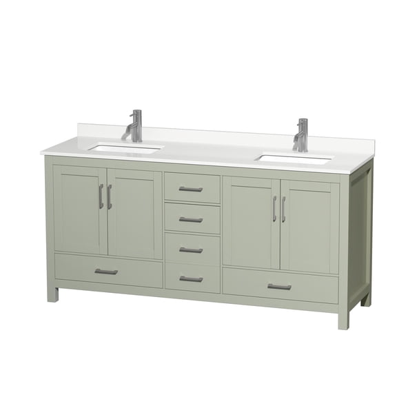 Wyndham Collection Wcs141472d-Qtz-Unsmxx Sheffield 72" Free Standing Double Basin Vanity