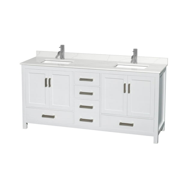 Wyndham Collection Wcs141472d-Qtz-Unsmxx Sheffield 72" Free Standing Double Basin Vanity