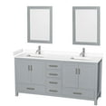 thumbnail image 1 of Wyndham Collection WCS141472DGYWCUNSM24 Sheffield 72" Free Standing Double Basin Vanity, 1 of 7