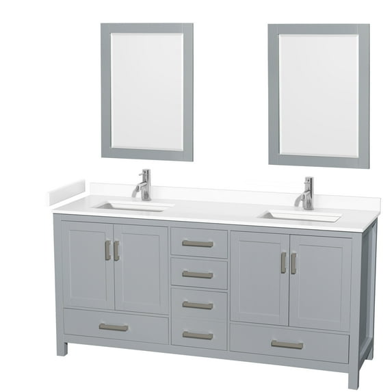 Wyndham Collection Wcs141472d-Vca-M24 Sheffield 72" Free Standing Double Basin Vanity Set