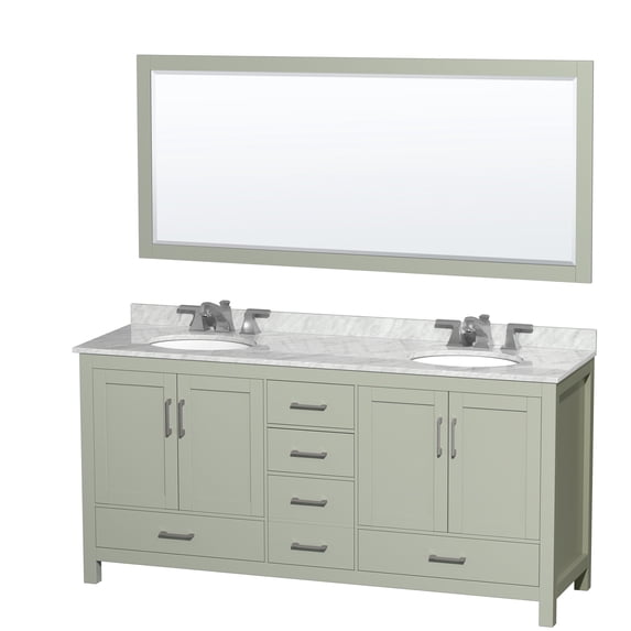 Wyndham Collection WCS141472DLGCMUNOM70 Sheffield 72" Free Standing Double Basin Vanity