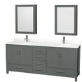 thumbnail image 1 of Wyndham Collection WCS141480DKGWQUNSMED Sheffield 80" Free Standing Double Basin Vanity, 1 of 7