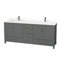 thumbnail image 1 of Wyndham Collection Wcs141480d-Qtz-Unsmxx Sheffield 80" Free Standing Double Basin Vanity, 1 of 7