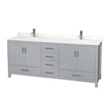 thumbnail image 1 of Wyndham Collection WCS141480DGYWQUNSMXX Sheffield 80" Free Standing Double Basin Vanity, 1 of 7