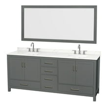 Wyndham Collection Wcs141480d-Qtz-Us3m70 Sheffield 80" Free Standing Double Basin Vanity
