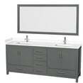 thumbnail image 1 of Wyndham Collection WCS141480DKGWCUNSM70 Sheffield 80" Free Standing Double Basin Vanity, 1 of 7