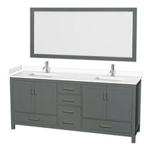 Wyndham Collection Wcs141480d-Vca-M70 Sheffield 80" Free Standing Double Basin Vanity Set