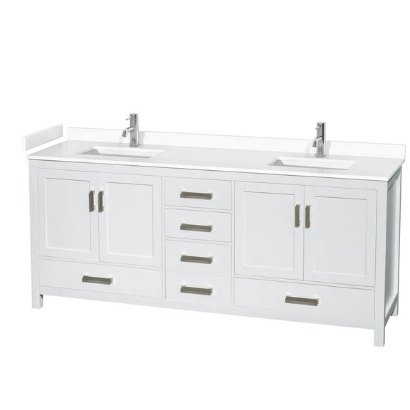 Wyndham Collection Wcs141480d-Vca-Mxx Sheffield 80" Free Standing Double Basin Vanity Set