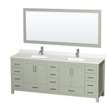 Wyndham Collection Wcs141484d-Qtz-Unsm70 Sheffield 84" Free Standing Double Basin Vanity