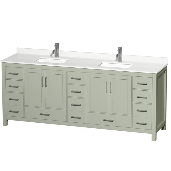 Wyndham Collection Wcs141484d-Qtz-Unsmxx Sheffield 84" Free Standing Double Basin Vanity