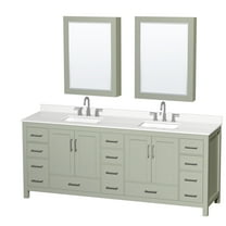 Wyndham Collection Wcs141484d-Qtz-Us3med Sheffield 84" Free Standing Double Basin Vanity