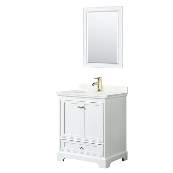 Wyndham Collection WCS202030SWGGTUNSM24 Deborah 30" Free Standing Single Basin Vanity Set