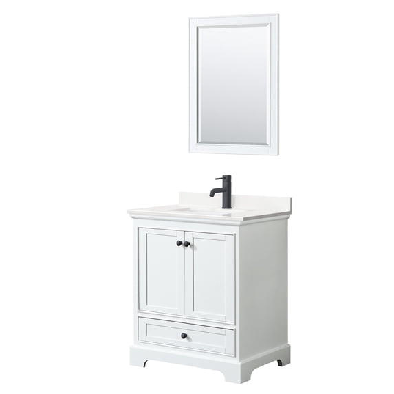 Wyndham Collection WCS202030SWBWQUNSM24 Deborah 30" Free Standing Single Basin Vanity Set