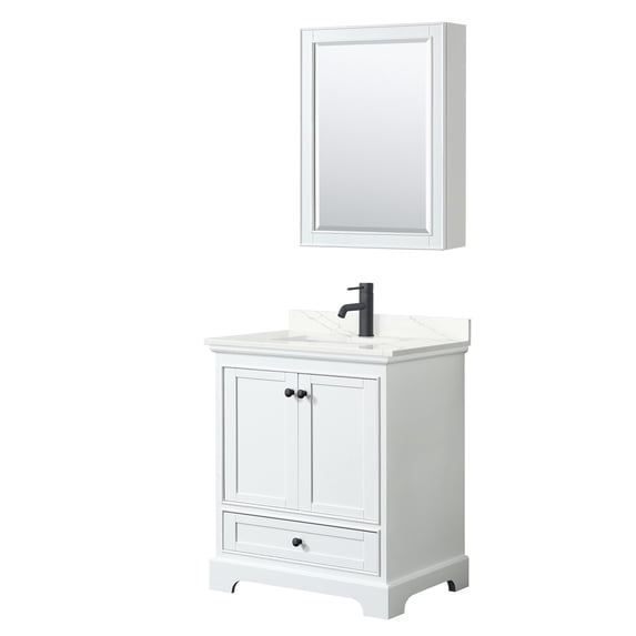Wyndham Collection WCS202030SWBGTUNSMED Deborah 30" Free Standing Single Basin Vanity Set