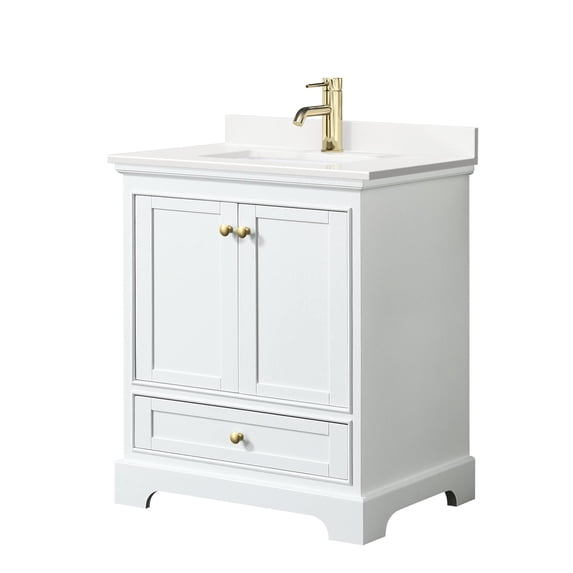 Wyndham Collection WCS202030SWGWQUNSMXX Deborah 30" Free Standing Single Basin Vanity Set