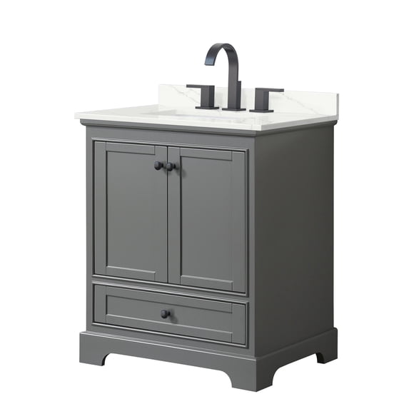 Wyndham Collection WCS202030SGBGTUS3MXX Deborah 30" Free Standing Single Basin Vanity Set