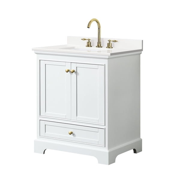 Wyndham Collection WCS202030SWGWQUS3MXX Deborah 30" Free Standing Single Basin Vanity Set