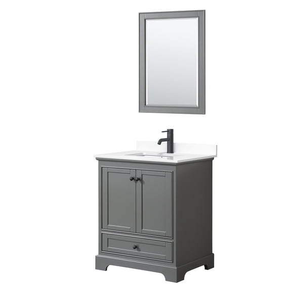 Wyndham Collection WCS202030SGBWCUNSM24 Deborah 30" Free Standing Single Basin Vanity Set