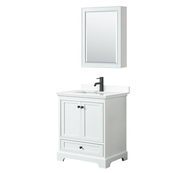 Wyndham Collection Wcs202030s-Vca-Med Deborah 30" Free Standing Single Basin Vanity Set -