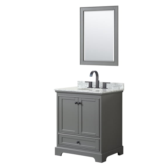 Wyndham Collection WCS202030SGBCMUNOM24 Deborah 30" Free Standing Single Vanity Set - Dark