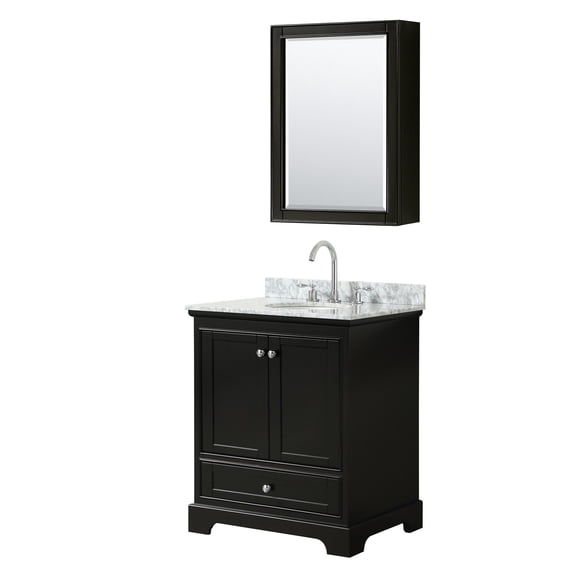 Wyndham Collection WCS202030SDECMUNOMED Deborah 30" Free Standing Single Vanity Set - Dark
