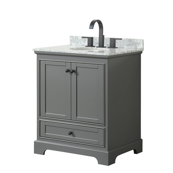 Wyndham Collection WCS202030SGBCMUNOMXX Deborah 30" Free Standing Single Vanity Set - Dark