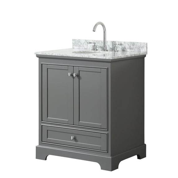 Wyndham Collection WCS202030SKGCMUNOMXX Deborah 30" Free Standing Single Vanity Set - Dark