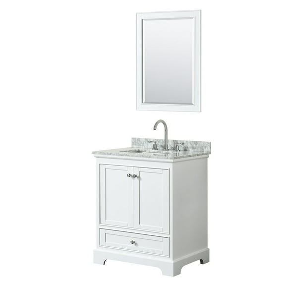 Wyndham Collection WCS202030SWHCMUNSM24 Deborah 30" Free Standing Single Vanity Set -
