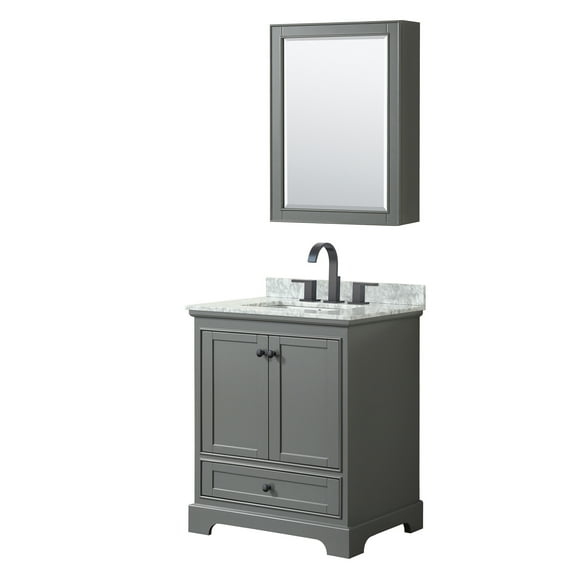 Wyndham Collection WCS202030SGBCMUNSMED Deborah 30" Free Standing Single Vanity Set - Dark