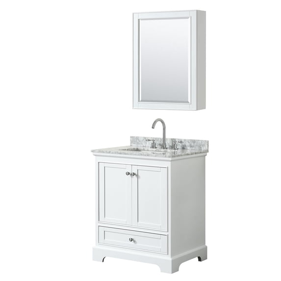 Wyndham Collection WCS202030SWHCMUNSMED Deborah 30" Free Standing Single Vanity Set -