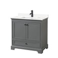 thumbnail image 1 of Wyndham Collection WCS202036SGBWQUNSMXX Deborah 36" Free Standing Single Basin Vanity Set, 1 of 6