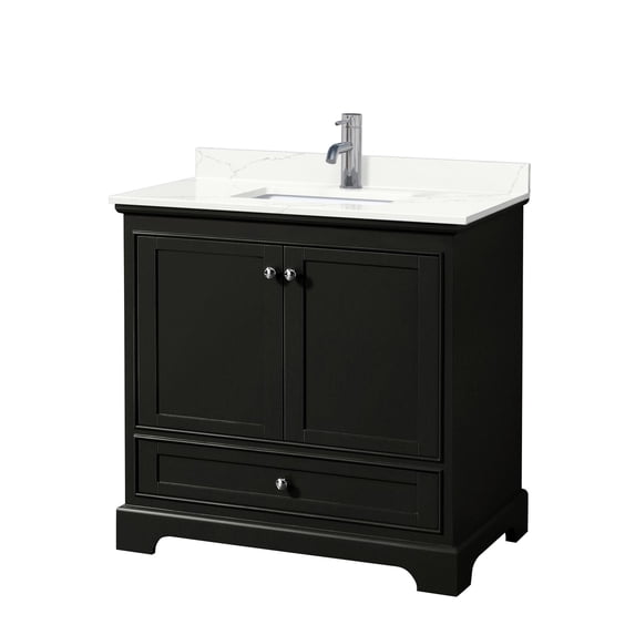 Wyndham Collection WCS202036SDEGTUNSMXX Deborah 36" Free Standing Single Basin Vanity Set