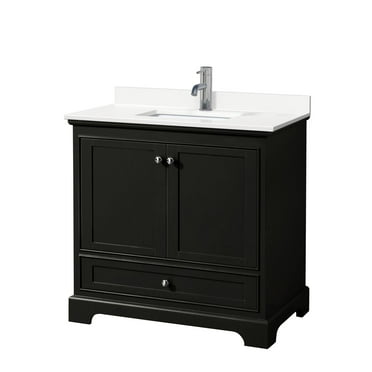 Wyndham Collection Wcs202036s-Qtz-Unsmxx Deborah 36" Free Standing Single Basin Vanity Set
