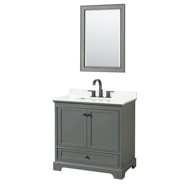 Wyndham Collection Wcs202036s-Qtz-Us3m24 Deborah 36" Free Standing Single Basin Vanity Set