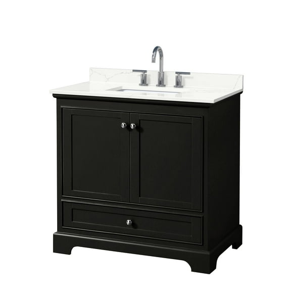 Wyndham Collection Wcs202036s-Qtz-Us3mxx Deborah 36" Free Standing Single Basin Vanity Set