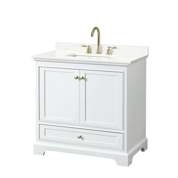 Wyndham Collection WCS202036SWGGTUS3MXX Deborah 36" Free Standing Single Basin Vanity Set