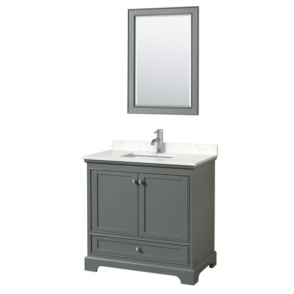 Wyndham Collection WCS202036SKGC2UNSM24 Deborah 36" Free Standing Single Basin Vanity Set