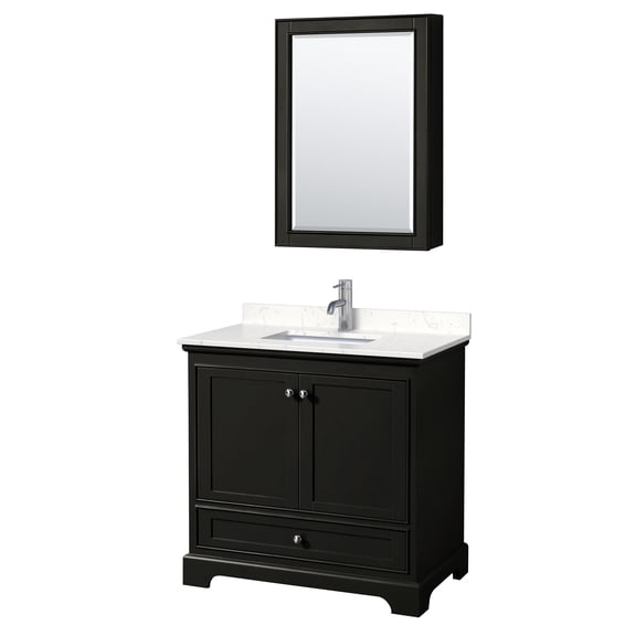Wyndham Collection Wcs202036s-Vca-Med Deborah 36" Free Standing Single Basin Vanity Set -