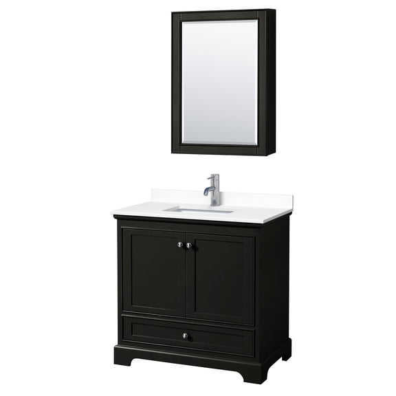 Wyndham Collection Wcs202036s-Vca-Med Deborah 36" Free Standing Single Basin Vanity Set -
