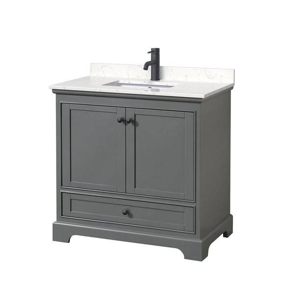 Wyndham Collection WCS202036SGBC2UNSMXX Deborah 36" Free Standing Single Basin Vanity Set