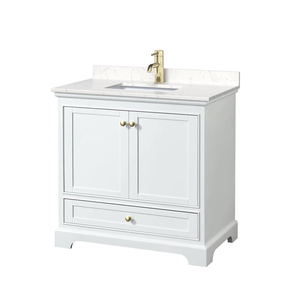 Wyndham Collection WCS202036SWGC2UNSMXX Deborah 36" Free Standing Single Basin Vanity Set