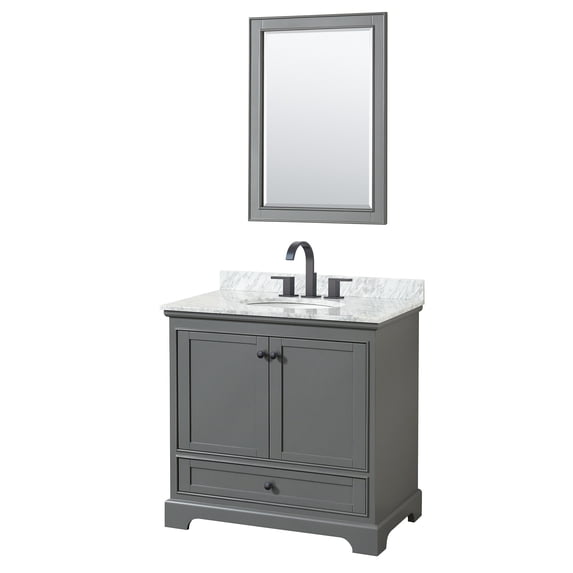 Wyndham Collection WCS202036SGBCMUNOM24 Deborah 36" Free Standing Single Vanity Set - Dark
