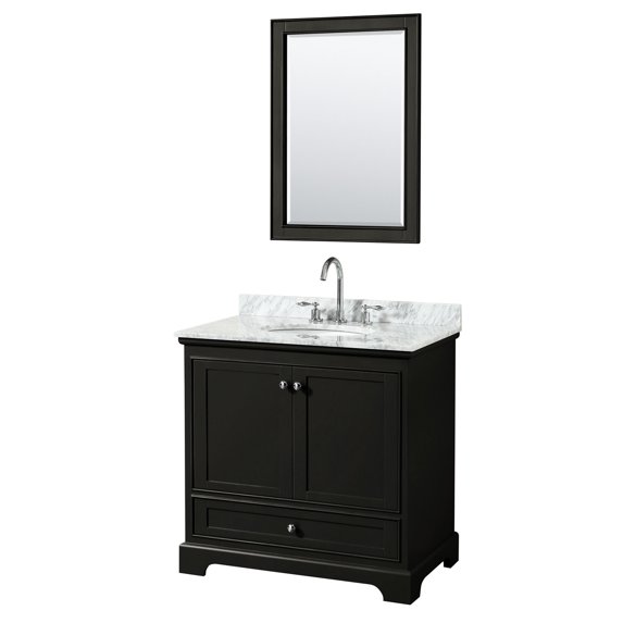 Wyndham Collection WCS202036SDECMUNOM24 Deborah 36" Free Standing Single Vanity Set - Dark