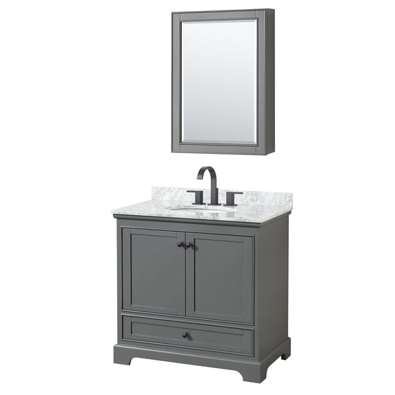 Wyndham Collection WCS202036SGBCMUNOMED Deborah 36" Free Standing Single Vanity Set - Dark