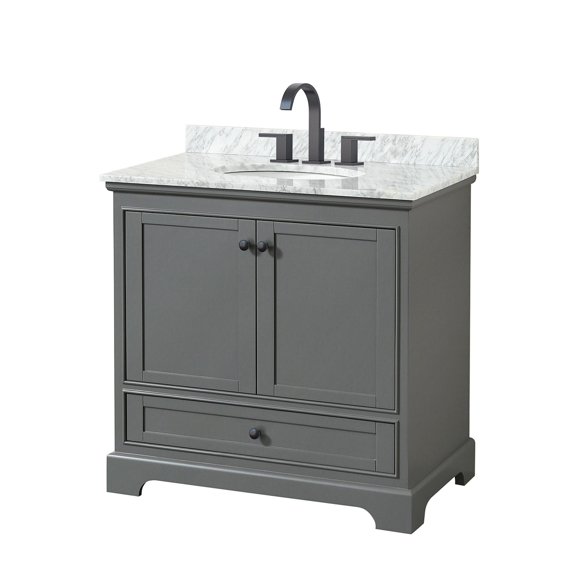 Wyndham Collection WCS202036SGBCMUNOMXX Deborah 36" Free Standing Single Vanity Set - Dark
