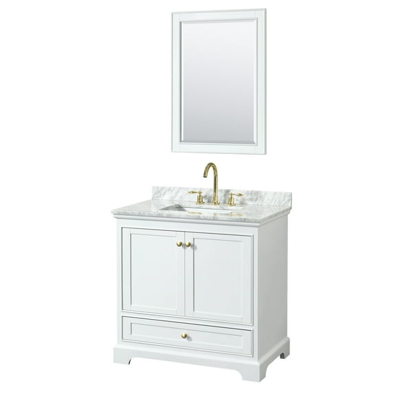 Wyndham Collection WCS202036SWGCMUNSM24 Deborah 36" Free Standing Single Vanity Set -