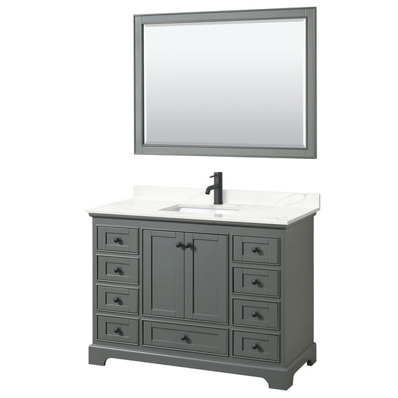 Wyndham Collection Wcs202048s-Qtz-Unsm46 Deborah 48" Free Standing Single Basin Vanity Set